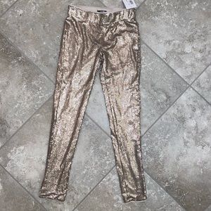 I Ma Belle Gold sequin skinny leggings NWT